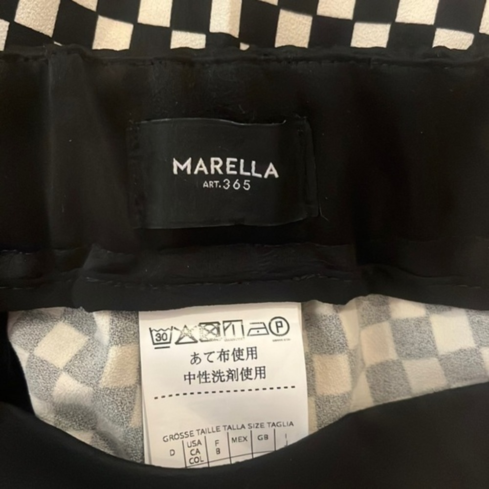 MARELLA Art. 365 Monochrome collection tuxedo stripe check pants Sz 2 - Picture 4 of 8